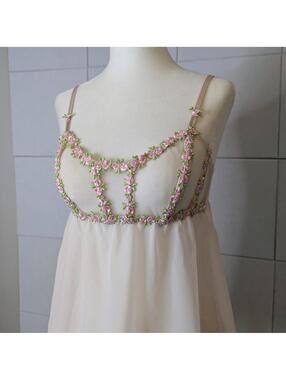 Victoria's Secret sheer mesh bustier babydoll top